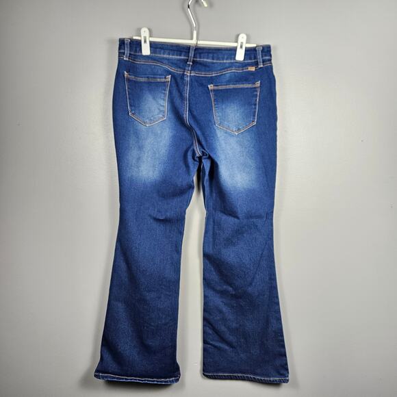 1822 Denim Bootcut Jeans Womens Size 14 High Rise Stretch Dark Blue Wash Classic - Picture 2 of 11